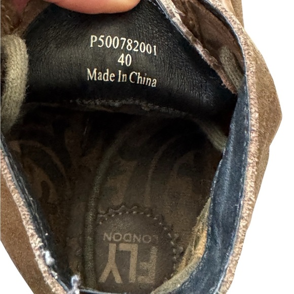 Fly London Boots Women Size 40 Brown Suede Leather Ankle Booties Outdoor - Picture 7 of 7